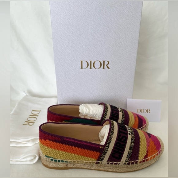 Dior GRANVILLE PATCHWORK MULTICOLOR ESPADRILLES Shoes Flats EUR 35.5 US 5.5 NIB! - Picture 4 of 14